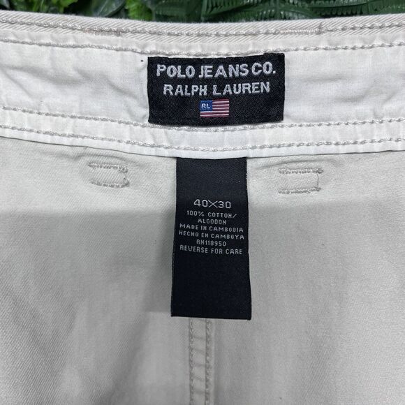 VTG POLO RALPH LAUREN Pants Men 40x30 Khaki Cargo Combat Utility Surplus 1773 - Picture 4 of 9